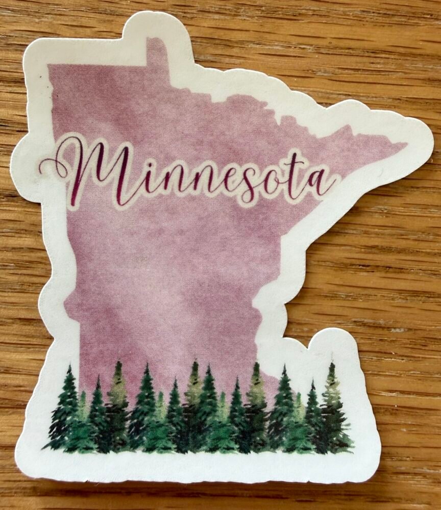 Pink Minnesota Sticker Woods Trees