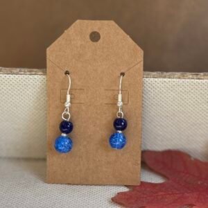 Navy Royal Beaded Earrings
