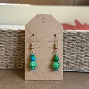Quad Emerald Beaded Earrings