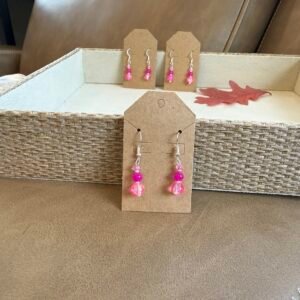 Triple Pink Cascading Earrings