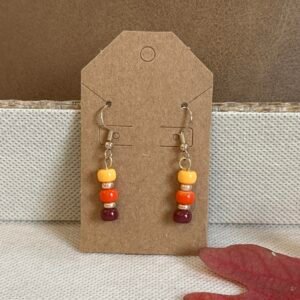 Yellow Orange Maroon Fall Earrings